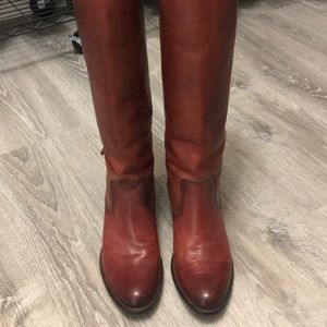 Frye tall buckle boots